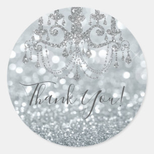 Glitzerprinzessin Silber Glamour Funkeln Runder Aufkleber