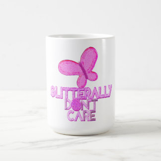 Glitzerrosa Schmetterling ist egal Kaffeetasse