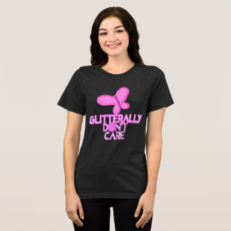 Glitzerrosa Schmetterling ist egal Tri-Blend Shirt
