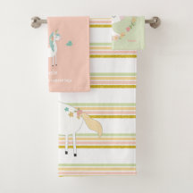 Glitzerunicorn-Badtuch-Set mit Namen