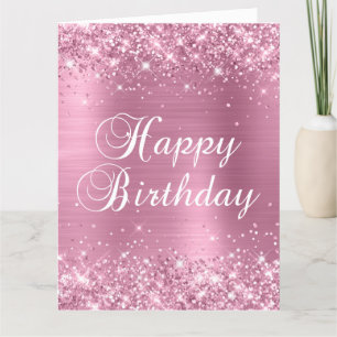 Glitziger Staubrosa Großer Alles Gute Zum Geburtst Karte