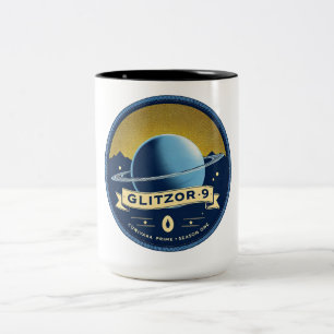 Glitzor-9 Ringed World Emblem – Sammlertasse Zweifarbige Tasse