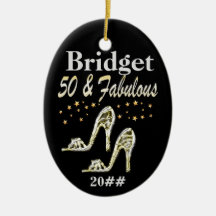 GLITZY 50. DATED & PERSONALISIERT ORNAMENT