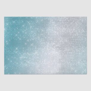 Glitzy Aqua Ombre Sparkle Seidenpapier