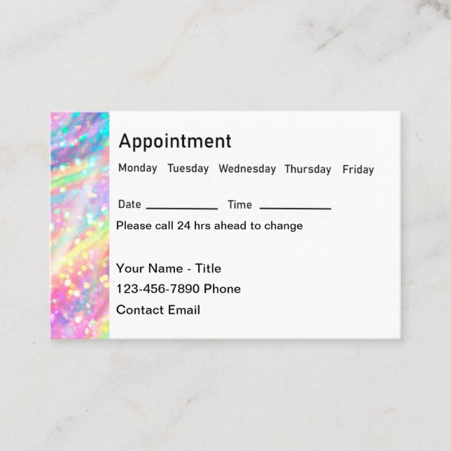 Glitzy Beauty Hair Nägel Termine Business Card (Vorderseite)