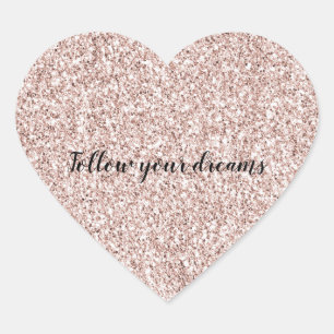 Glitzy Blush Pink Glitzer Herz-Aufkleber