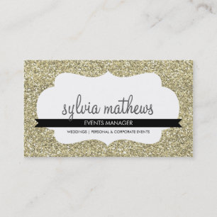 GLITZY BUSINESS CARD funkelnd Glitzer Blassgold Visitenkarte