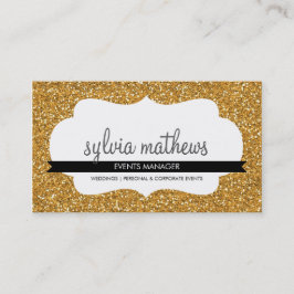 GLITZY BUSINESS CARD funkelnd Glitzer Goldgold Visitenkarte
