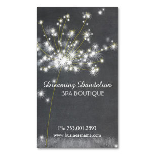 Glitzy Chalkboard Dandelion Magnetische Visitenkarte