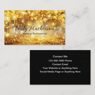 Glitzy Classy Makeup Artist Business Cards Visitenkarte