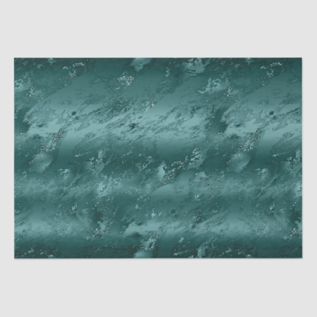 Glitzy Emerald Green Ombre Marble Seidenpapier (Vorderseite)