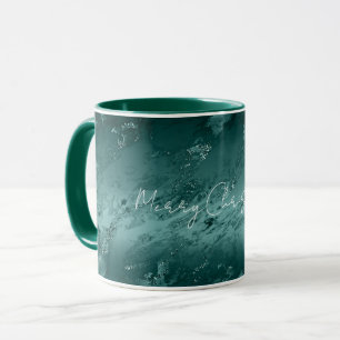 Glitzy Emerald Green Ombre Marble Tasse