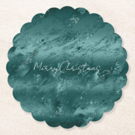 Glitzy Emerald Green Ombre Marble Untersetzer