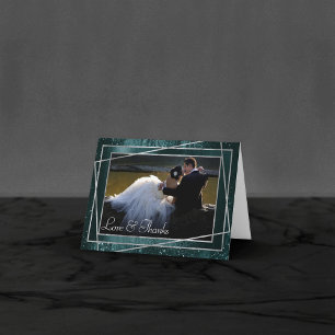 Glitzy Foil   Aquamarine Imitate Mitternacht Metal Dankeskarte