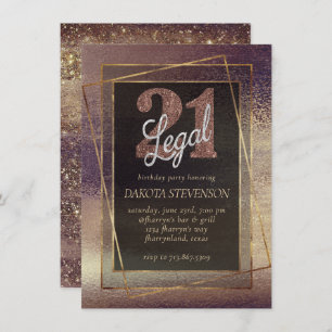 Glitzy Foil   Golden Bronze Copper 21 und Legal Einladung