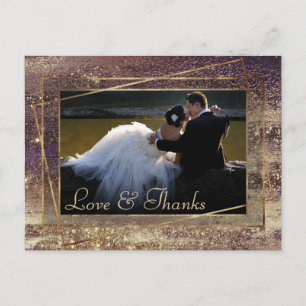 Glitzy Foil   Golden Bronze Copper Foto Vielen Dan Postkarte