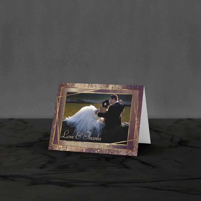 Glitzy Foil | Golden Bronze Copper Imitats Glam Fo Dankeskarte (Von Creator hochgeladen)