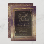 Glitzy Foil | Golden Bronze Kupfer 40 und fabelhaf Einladung<br><div class="desc">Reichhaltige, dunkle und raffinierte Farbpalette in modernen, originellen Farbtönen, luxuriöse und einfache Imitat, metallische Glitzer-Klangfarbe auf einem passenden einfarbigen Hintergrund. Dieser Aquarelleffekt eignet sich perfekt für ein elegantes und elegantes Design. Das Design verfügt über eine vollständig anpassbare Textvorlage und einen gemischten Mittelgradienten, der den perfekten Pop von Farbe und persönlichem...</div>