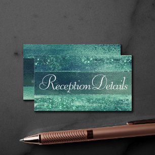 Glitzy Foil   Grüner Empfang von Seafoam Begleitkarte