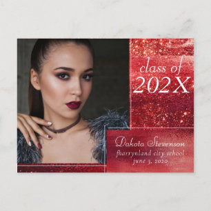 Glitzy Foil Henna Crimson Red Foto Vielen Dank Postkarte