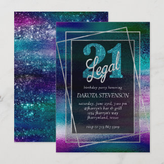 Glitzy Foil | Holographic Dark Ombre 21 and Legal Einladung