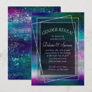Glitzy Foil Holographic Iridescent Ombre Shower Einladung