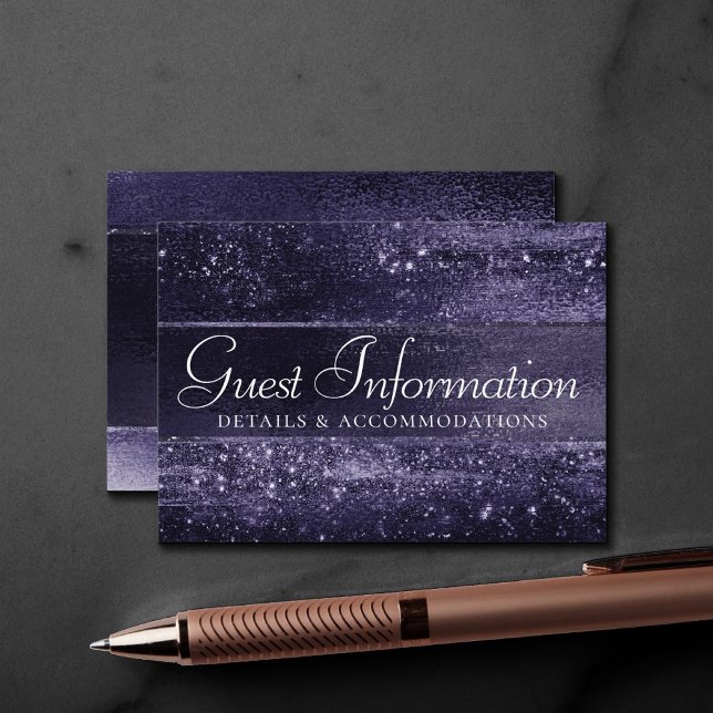 Glitzy Foil | Indigo Midnight Lila Guest Details Begleitkarte (Von Creator hochgeladen)