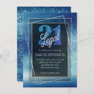 Glitzy Foil   Iridescent Ice Blue 21 und Legal Einladung