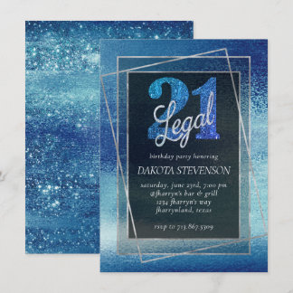Glitzy Foil | Iridescent Ice Blue 21 und Legal Einladung