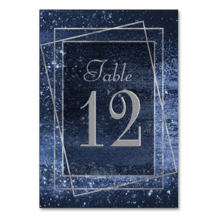 Glitzy Foil   Navy Blue Dark Imitats Glitzer Spark Tischnummer