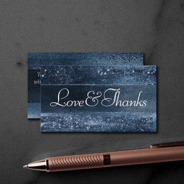 Glitzy Foil | Navy Blue Sparkle Liebe und Danke Begleitkarte (Von Creator hochgeladen)