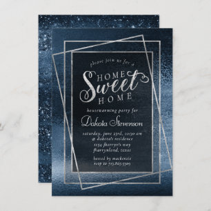 Glitzy Foil   Navy Blue Sparkle Zuhause Sweet Zuha Einladung
