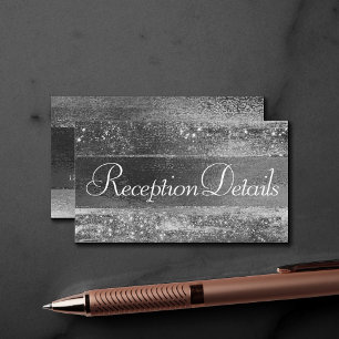 Glitzy Foil   Platinum Silver Imitats Shine Empfan Begleitkarte