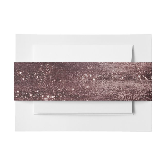 Glitzy Foil | Rose Gold Mauve Rosa Rosa Imitate Gl Einladungsbanderole (Vorderseite Beispiel)