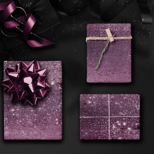 Glitzy Foil Rose Gold Mauve Rosa Rosa Imitate Gl Geschenkpapier Set
