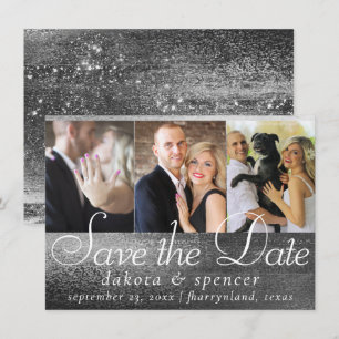 Glitzy Foil   Silver Platinum Imitate Chrome 3 Fot Save The Date