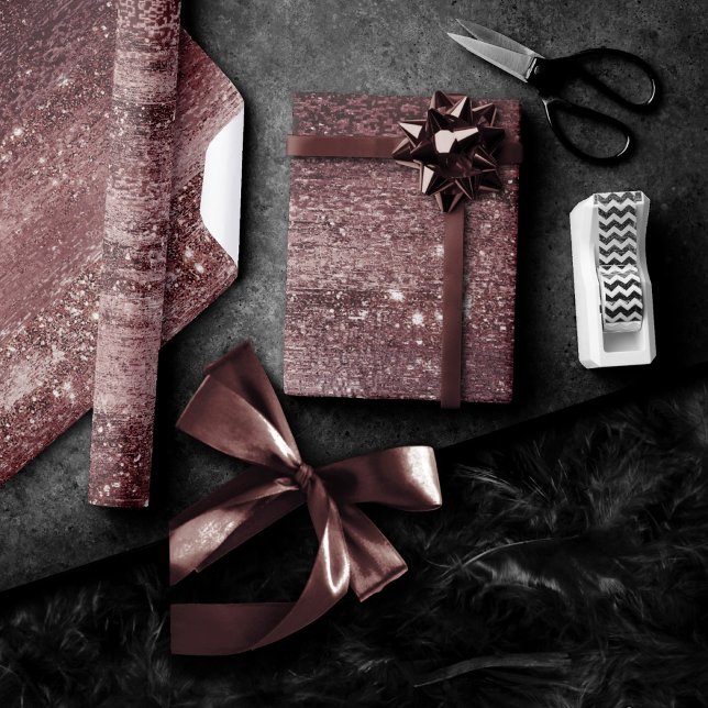 Glitzy Foil | Terracotta Dusty Orange Metallic Geschenkpapier (Von Creator hochgeladen)