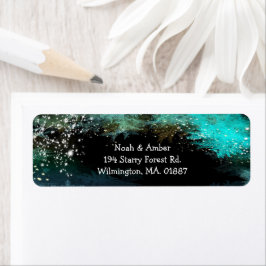 Glitzy Forest Abend Wedding Rücksendeadresse