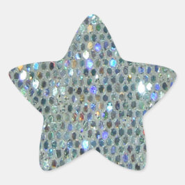 Glitzy Funkelnd Silver Glitzer Bling Stern-Aufkleber