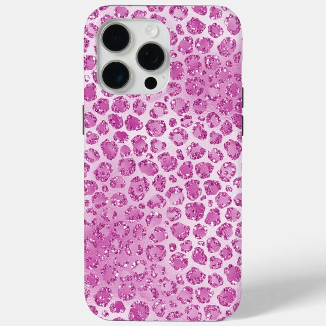 Glitzy Girly Pink Leopard Print Case-Mate iPhone Hülle (Rückseite)