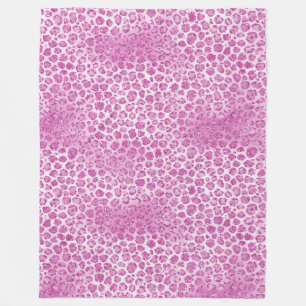 Glitzy Girly Pink Leopard Print Fleecedecke