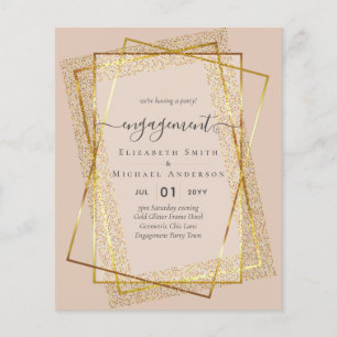 Glitzy Glam ENGAGEMENT Party Einladungs-HAUSHALT Flyer
