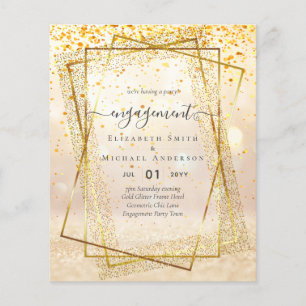 Glitzy Glam ENGAGEMENT Party Einladungs-HAUSHALT Flyer
