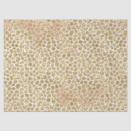 Glitzy Glam Gold Blush Glitzer Leopard Print Seidenpapier