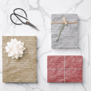 Glitzy Glam Gold Glitzer Geschenkpapier Set