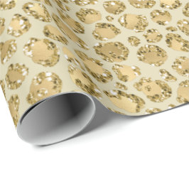 Glitzy Glam Gold Glitzer Leopard Print Geschenkpapier