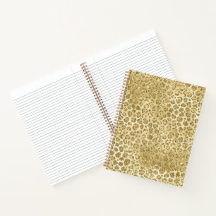Glitzy Glam Gold Glitzer Leopard Print Notizbuch