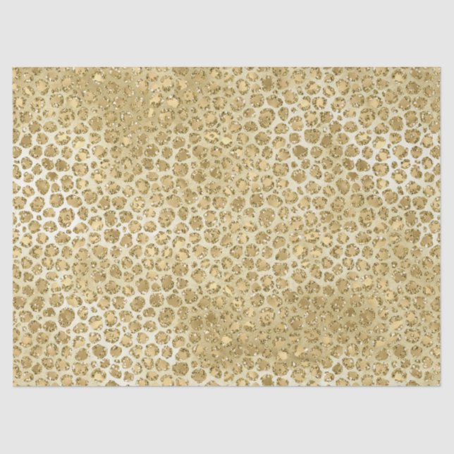 Glitzy Glam Gold Glitzer Leopard Print Seidenpapier (Vorderseite)