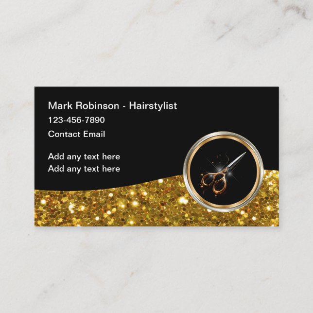 Glitzy Glam Hairstylist Termination Business Cards Visitenkarte (Vorderseite)