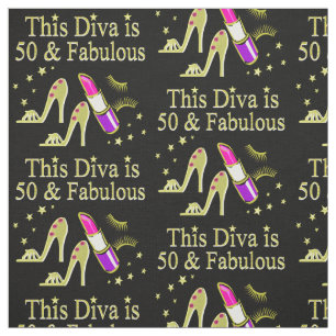 GLITZY GOLD 50. BIRTHDAY DIVA DESIGN STOFF